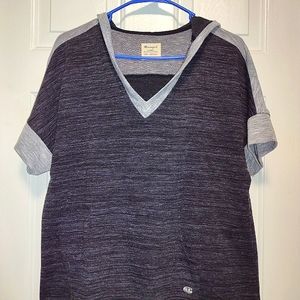 Champion short sleeve v-neck hoody